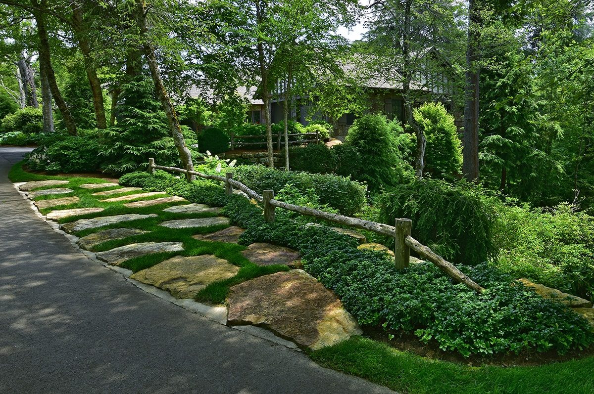 Beautiful Landscape and stone path design and installation in Linville, NC