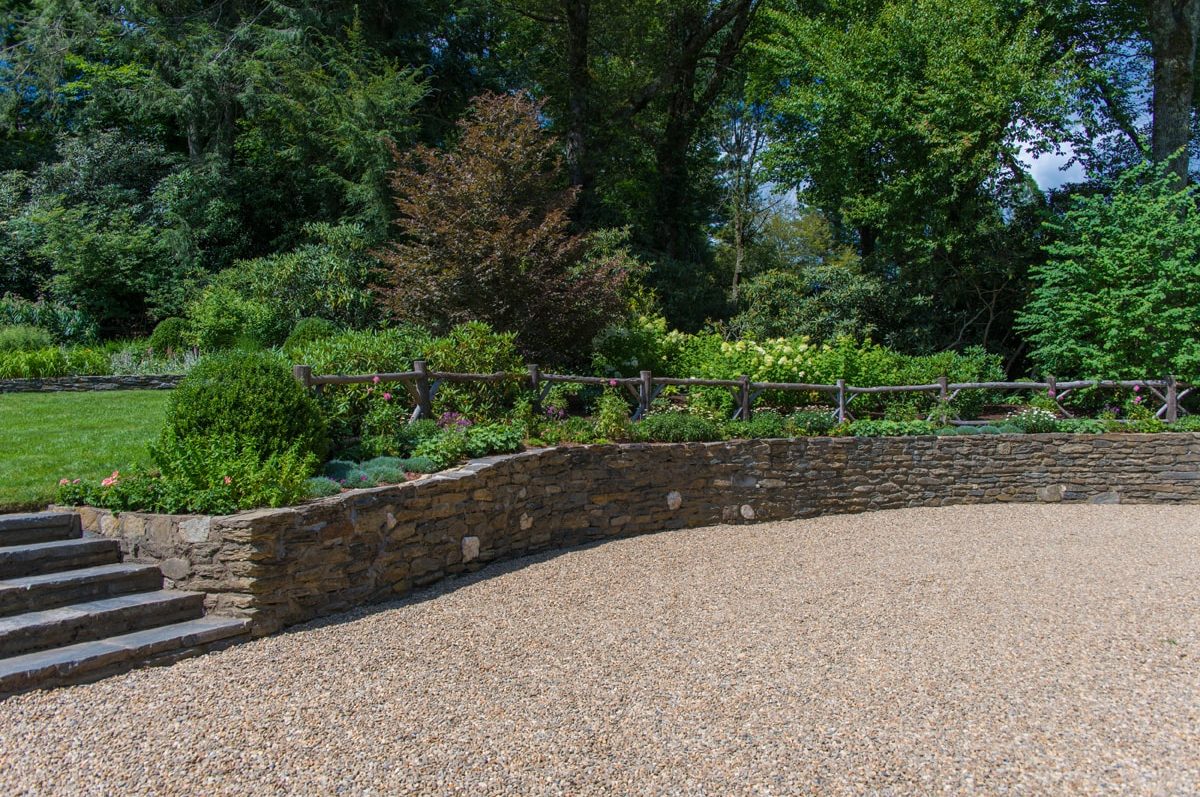 Beautiful Landscape, stone path, stone wall design and installation in Linville, NC