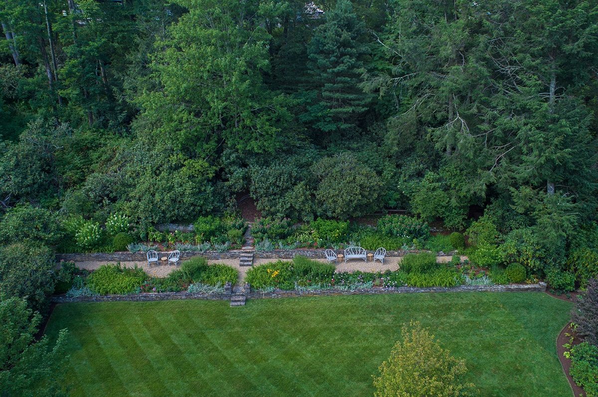 Beautiful Landscape, stone path, stone wall design and installation in Linville, NC