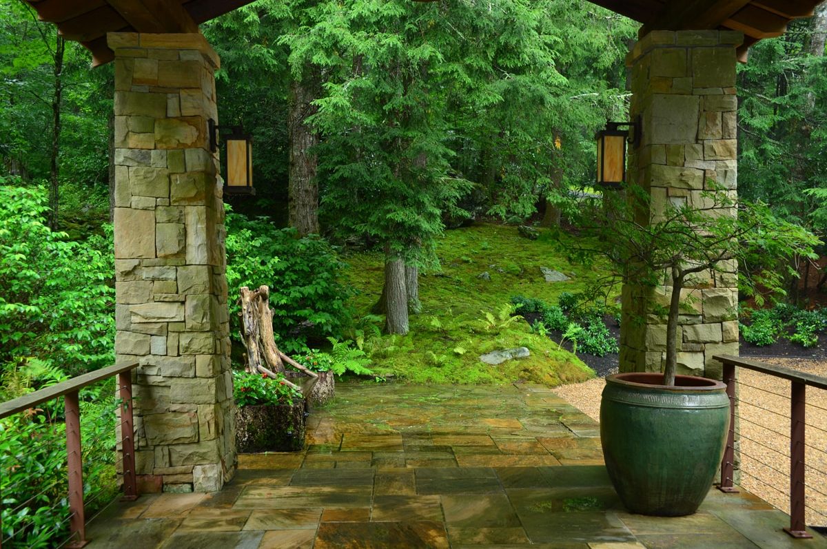 Beautiful Landscape and stone patio design and installation in Linville, NC